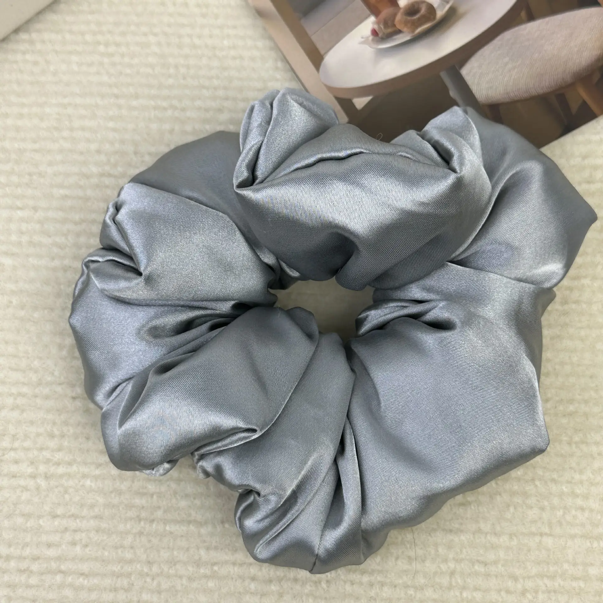 Black Satin Lazy Hair Ring Large - Image 8