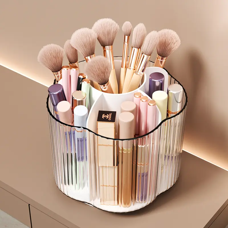Transparent Rotating Makeup Brush & Pen Storage Holder