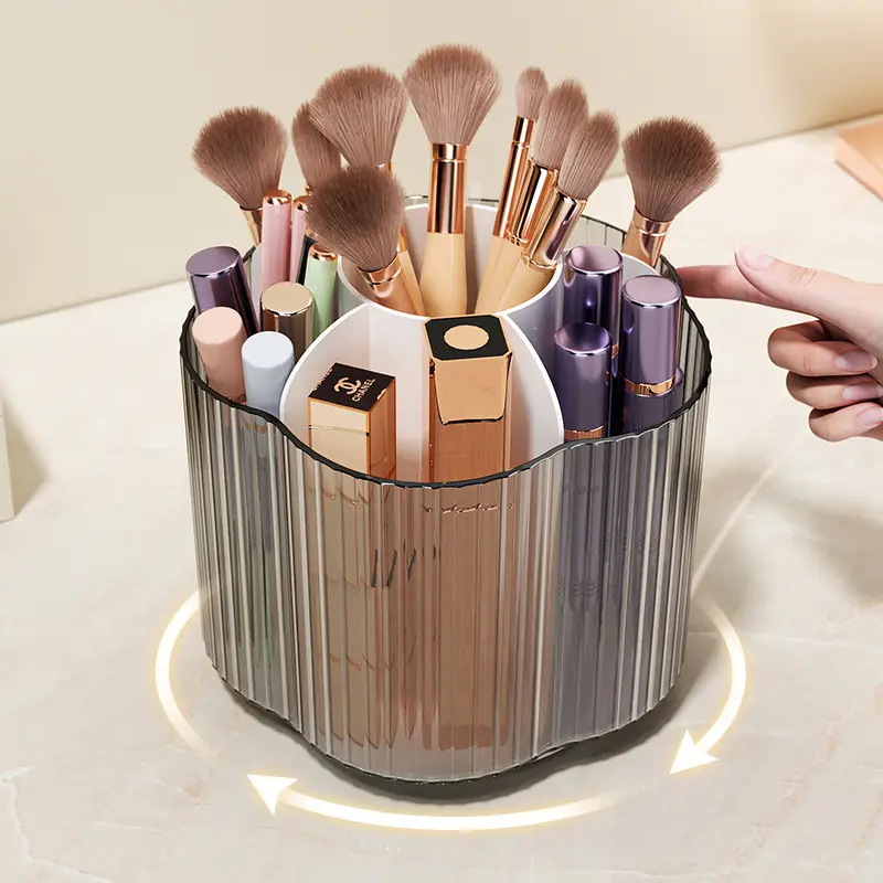 Transparent Rotating Makeup Brush & Pen Storage Holder