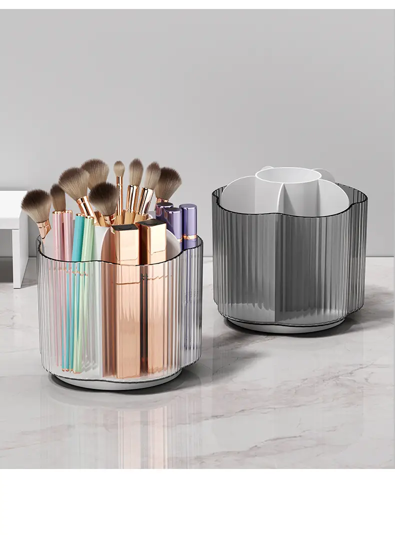 Transparent Rotating Makeup Brush & Pen Storage Holder — feature 13