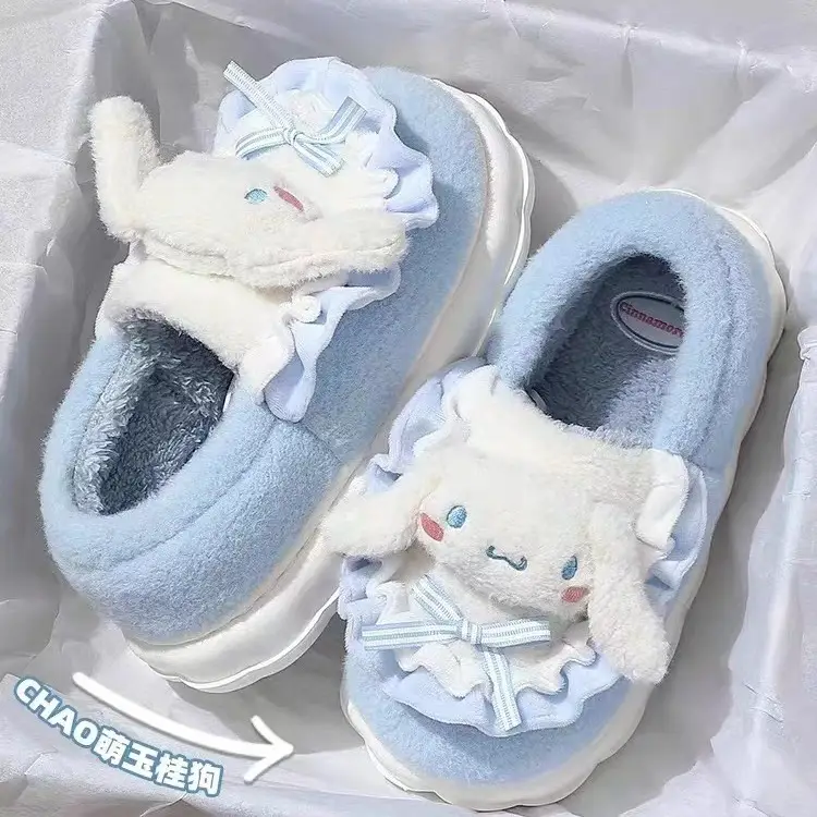 Autumn and winter cotton slippers women's winter home slippers men's home non-slip thick-soles warm autumn Mao Mao slippers wholesale shoes - Image 5