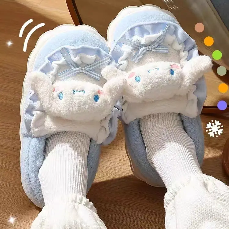 Autumn and winter cotton slippers women's winter home slippers men's home non-slip thick-soles warm autumn Mao Mao slippers wholesale shoes - Image 6