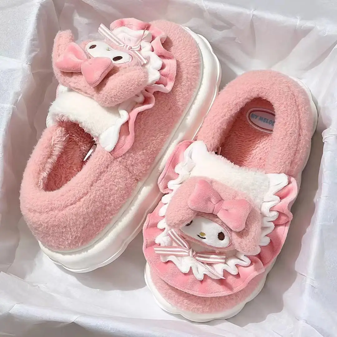 Autumn and winter cotton slippers women's winter home slippers men's home non-slip thick-soles warm autumn Mao Mao slippers wholesale shoes - Image 4