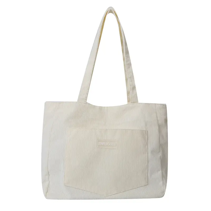 Women's Grey Corduroy Shoulder Bag 2023 - Image 10