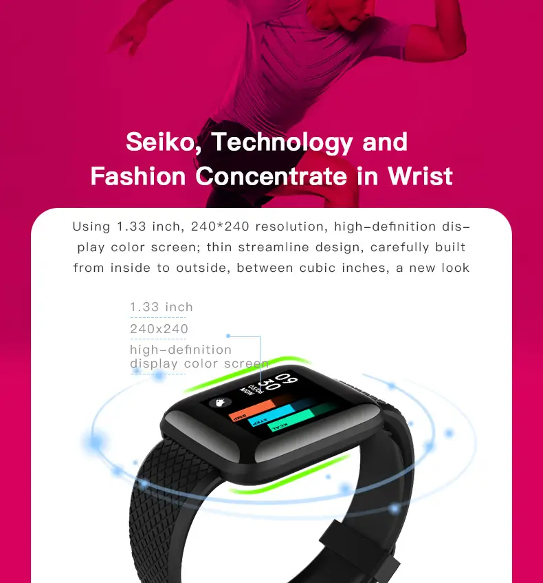 116Plus Cross-Border Smart Bracelet with Color Screen & E-Readout — feature 3