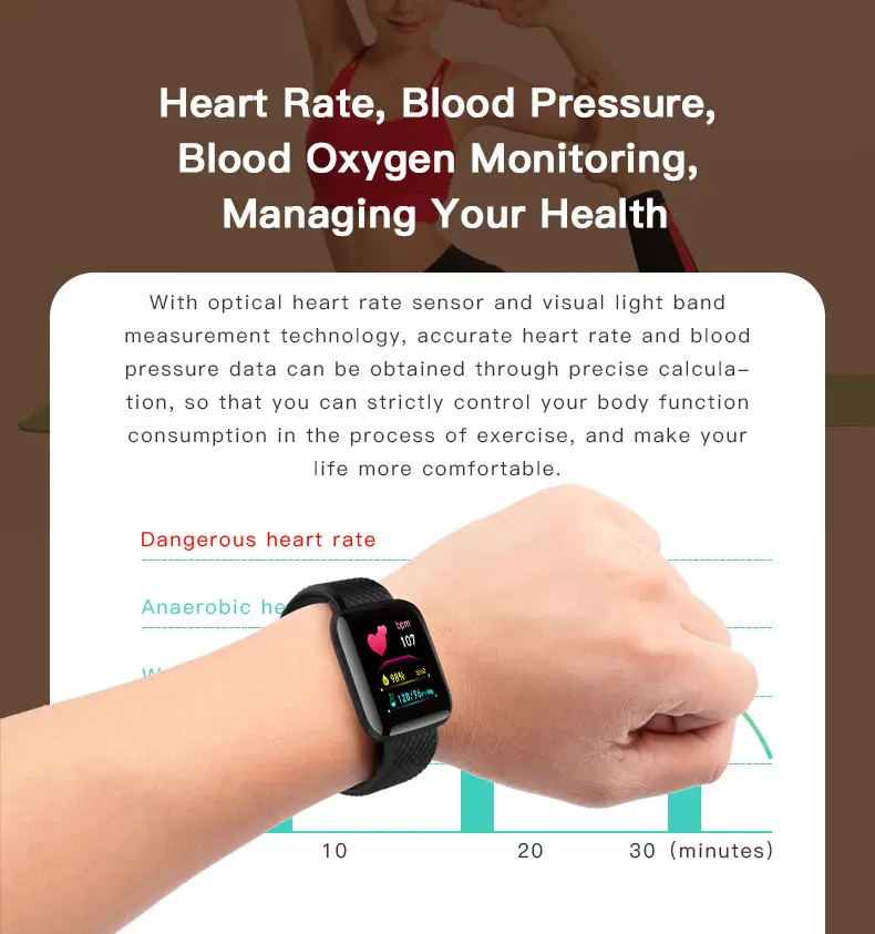 116Plus Cross-Border Smart Bracelet with Color Screen & E-Readout — feature 6