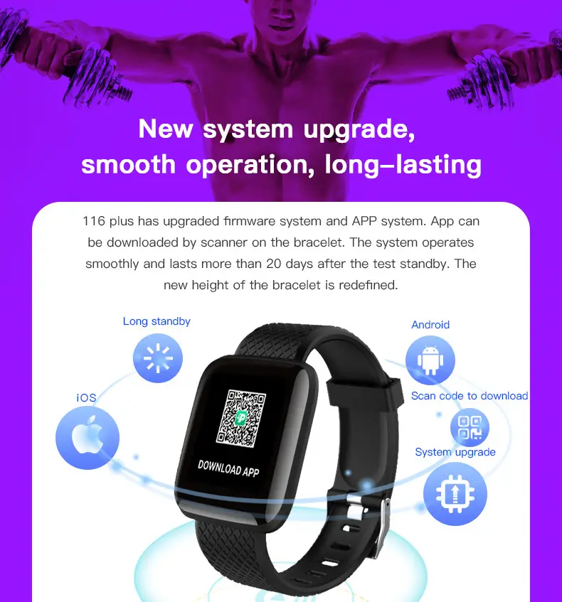 116Plus Cross-Border Smart Bracelet with Color Screen & E-Readout — feature 8