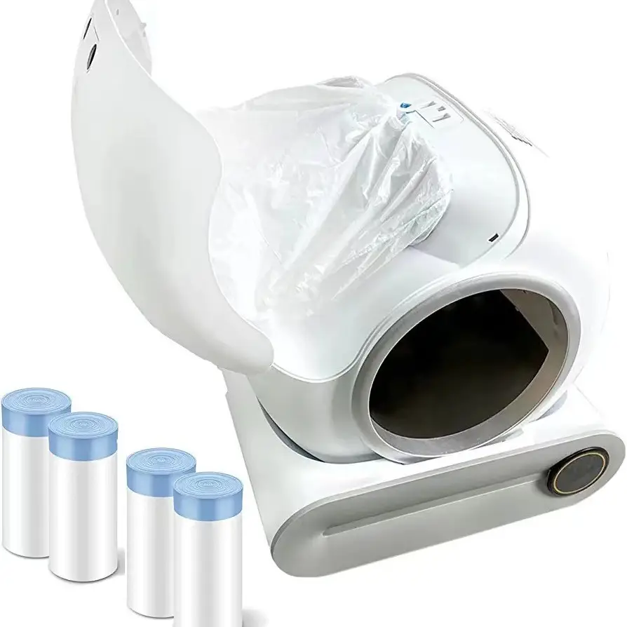 Neutral Large Thickeneded Garbage Bag Disposable Poop-Free Rolled Drawstring Automatic Closing Cat Toilet Poop Bag