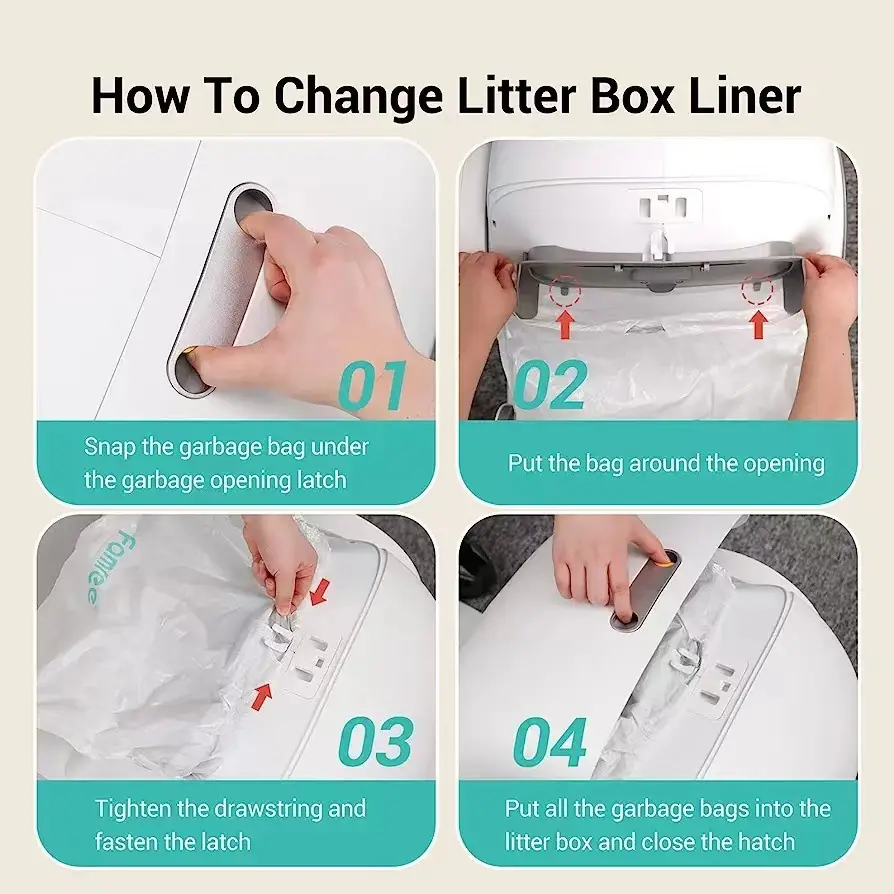 Neutral Large Thickeneded Garbage Bag Disposable Poop-Free Rolled Drawstring Automatic Closing Cat Toilet Poop Bag — feature 6