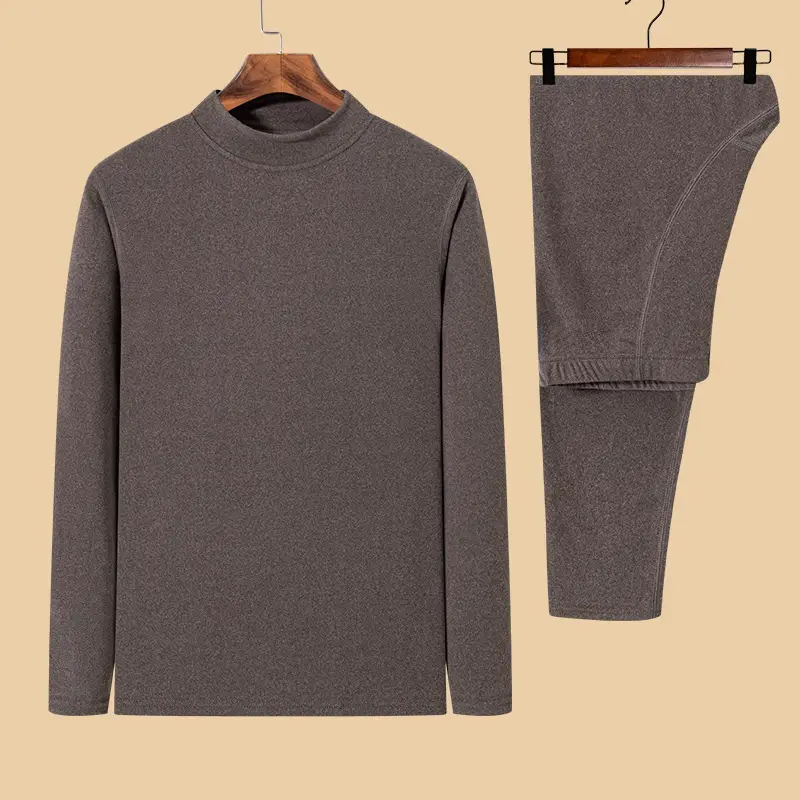 Men's Fleece Thermal Set Teal Long Sleeve Trousers - Image 29