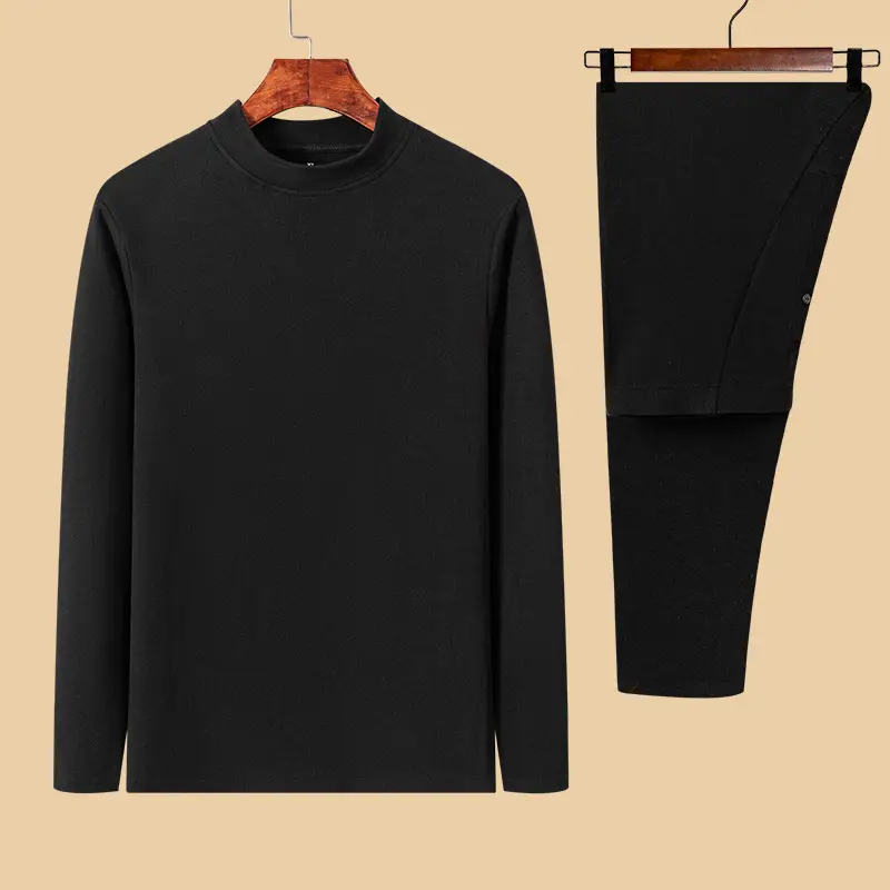 Men's Fleece Thermal Set Teal Long Sleeve Trousers - Image 32