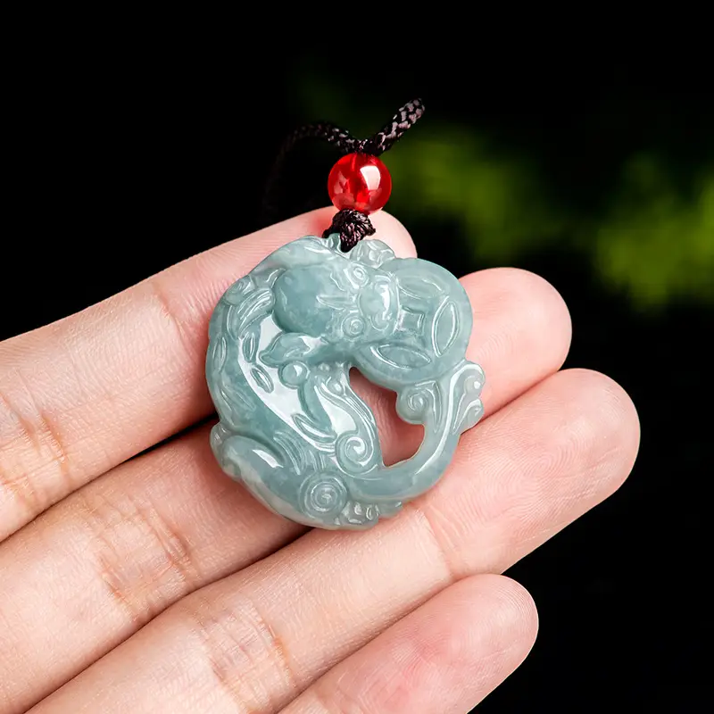 Jade Blue Water Money Pendant for Men Women