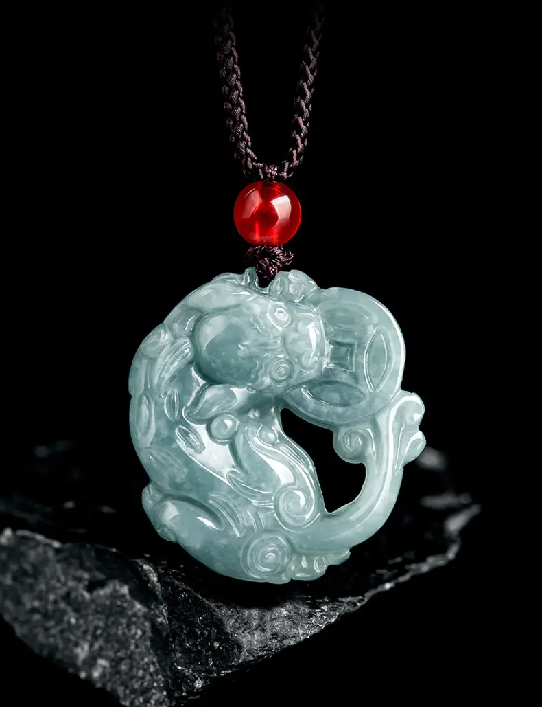 Jade Blue Water Money Pendant for Men Women — feature 2