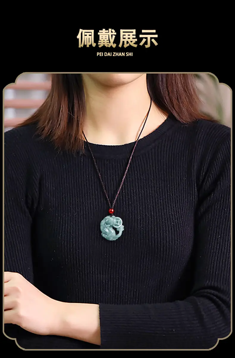 Jade Blue Water Money Pendant for Men Women — feature 7