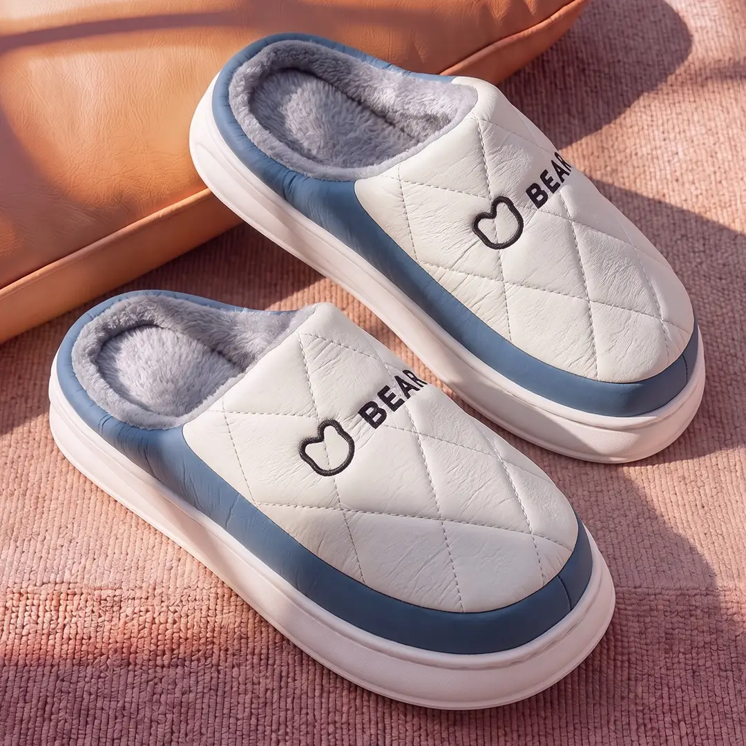 Cotton slippers down couple women's autumn and winter cotton-padded slippers confinement shoes men's indoor cotton-padded shoes for home thickened warm - Image 4