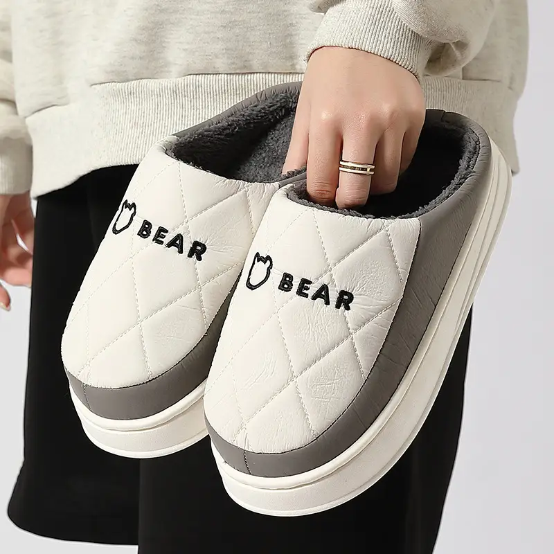 Cotton slippers down couple women's autumn and winter cotton-padded slippers confinement shoes men's indoor cotton-padded shoes for home thickened warm - Image 7