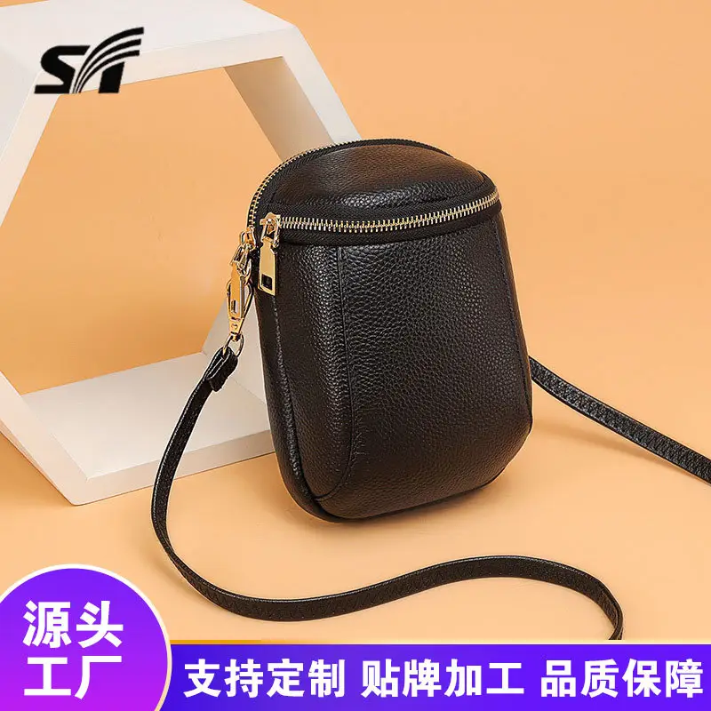Black Textured Crossbody Bag for Women - Image 5