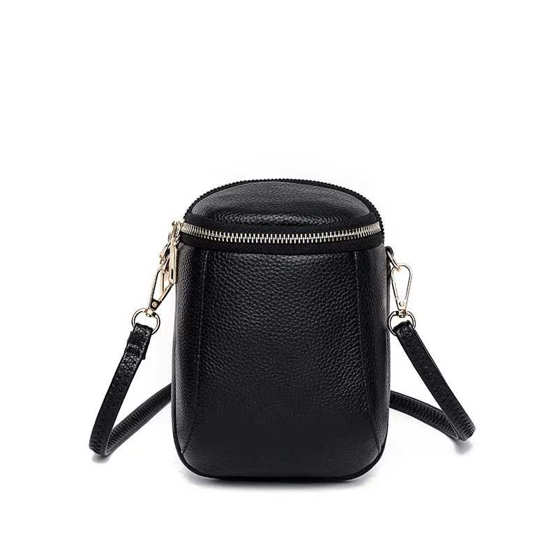 Black Textured Crossbody Bag for Women - Image 9