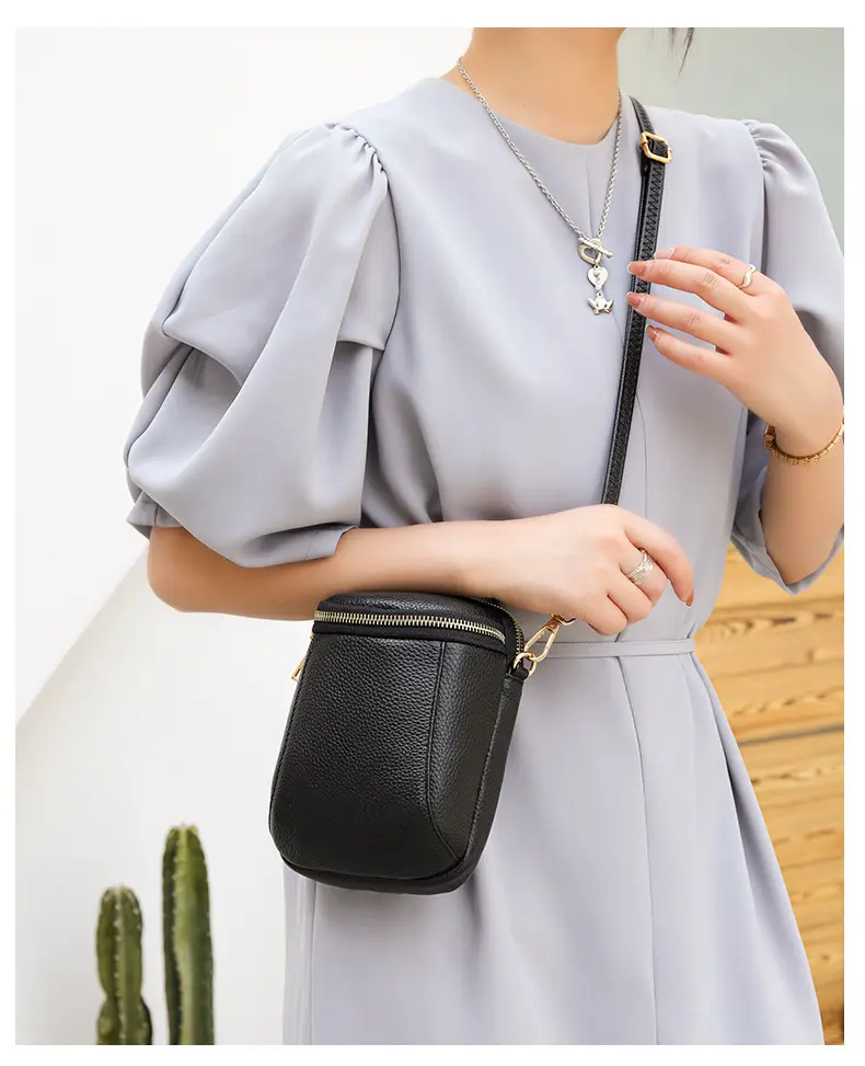 Black Textured Crossbody Bag for Women — feature 10