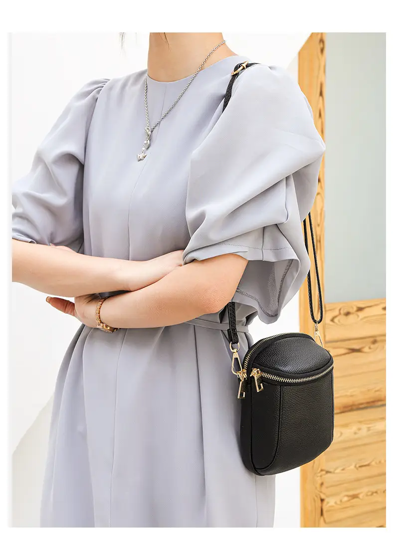 Black Textured Crossbody Bag for Women — feature 11