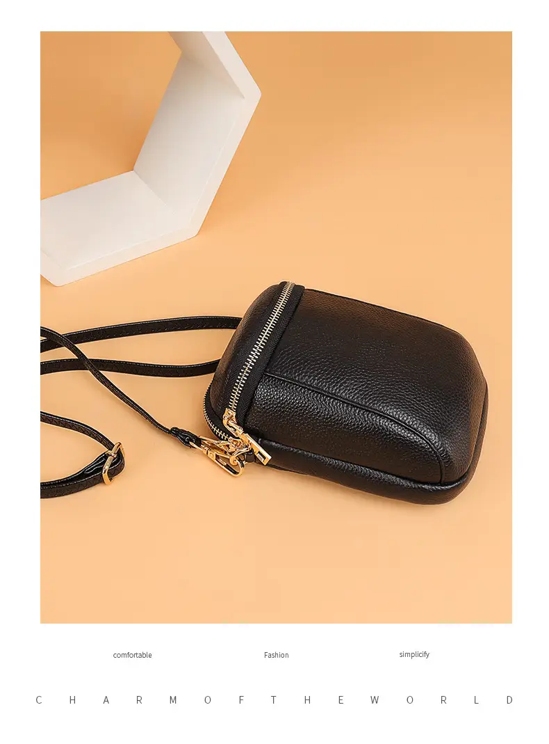 Black Textured Crossbody Bag for Women — feature 3