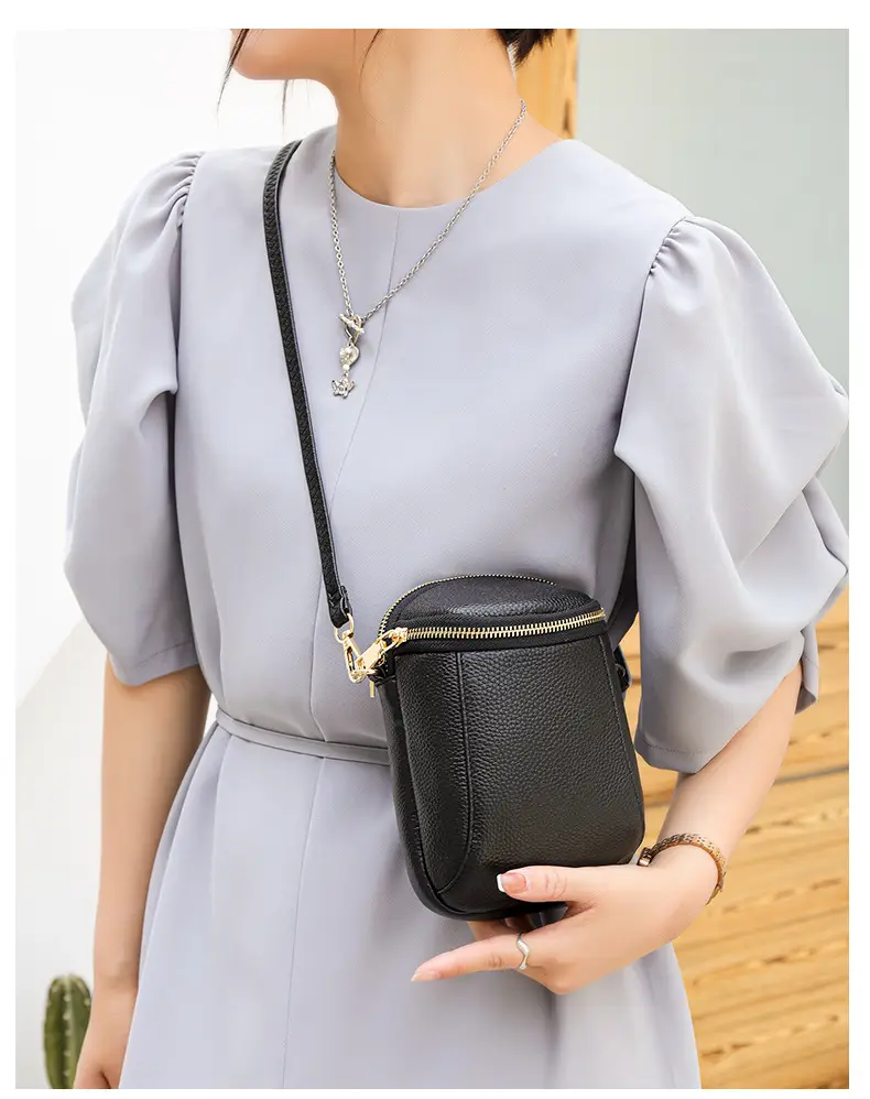 Black Textured Crossbody Bag for Women — feature 9
