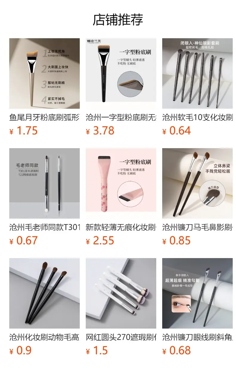 Cross-border plastic foundation brush flat head portable beauty tool — feature 2