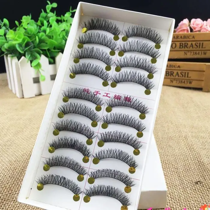 High Quality Handmade False Eyelashes 10 Pairs Cotton Thread - Image 3