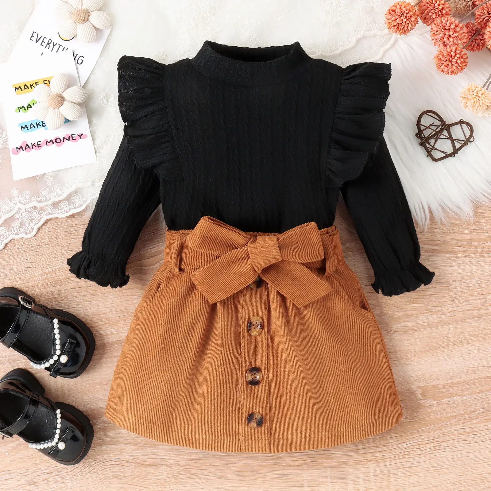 Baoxi Children's 3-Piece Cross-Country Sweater Skirt Set — feature 2