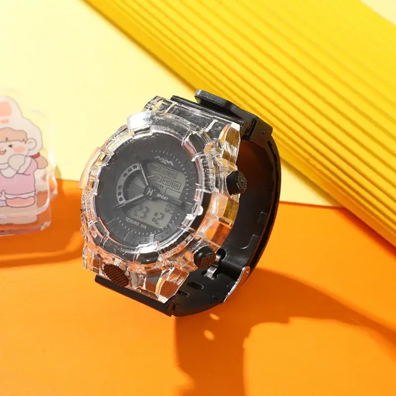 Pink Clear Crystal Digital Watch for Girls - Image 7