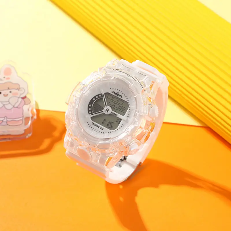 Pink Clear Crystal Digital Watch for Girls — feature 4
