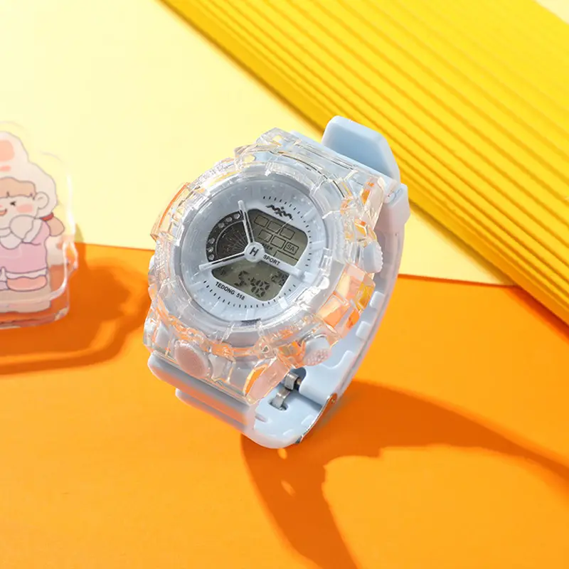 Pink Clear Crystal Digital Watch for Girls — feature 5