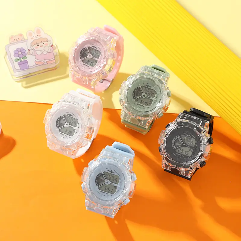 Pink Clear Crystal Digital Watch for Girls — feature 7