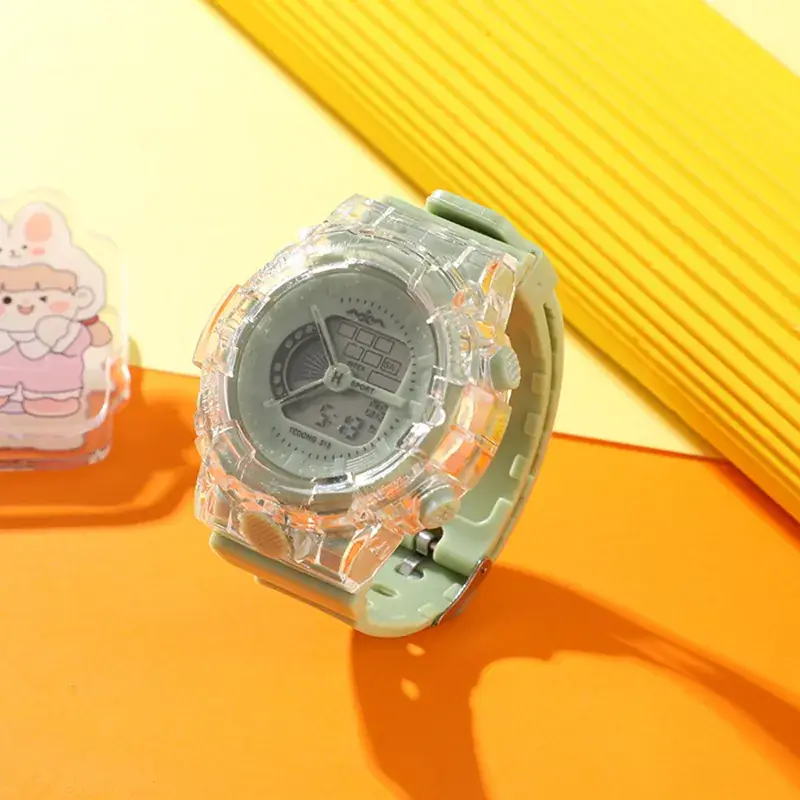 Pink Clear Crystal Digital Watch for Girls - Image 4
