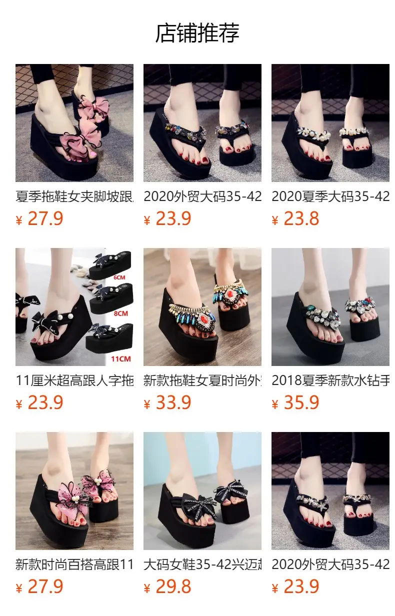 Blue Flower Thick Heel Slippers for Women — feature 1