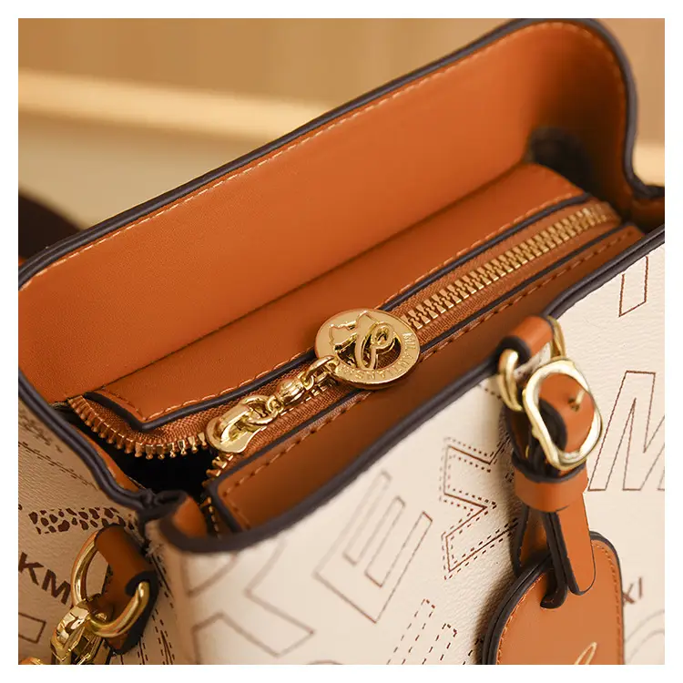 Women's Letter Printed Shoulder Bag Brown Tan 2024 — feature 27