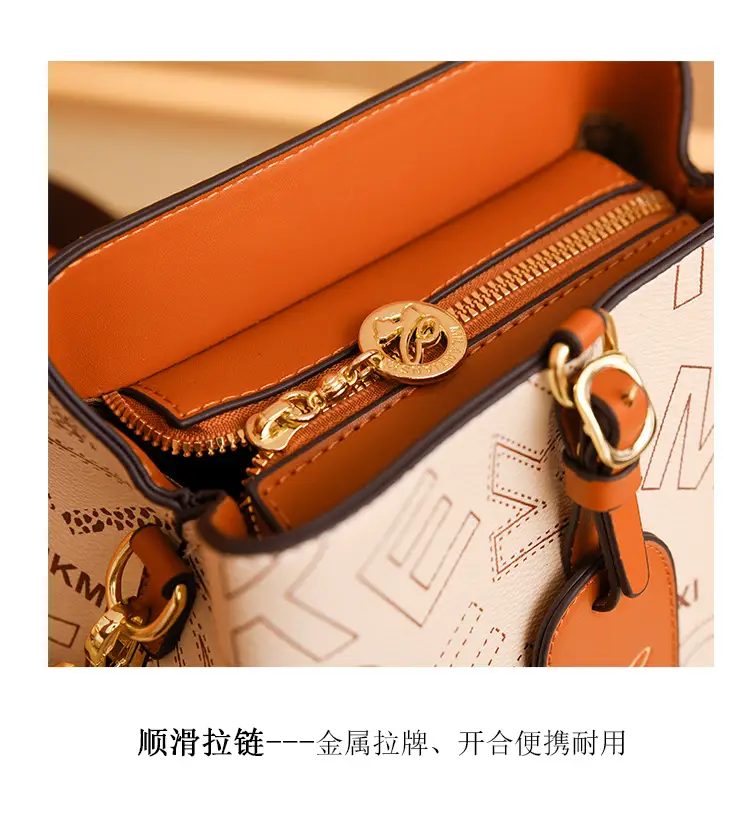 Women's Letter Printed Shoulder Bag Brown Tan 2024 — feature 4