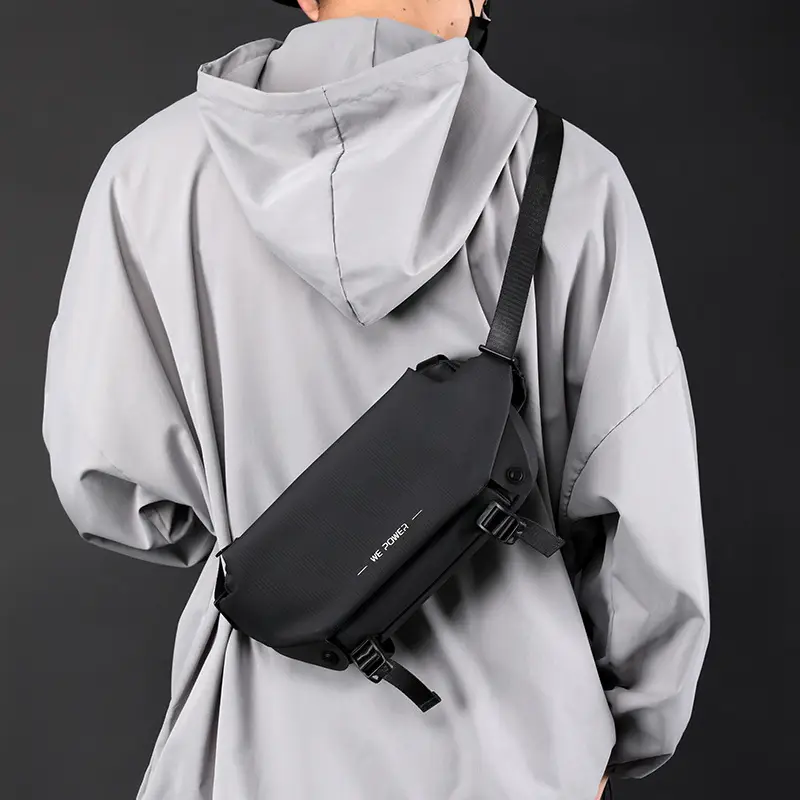 Men's Invisible Water Cup Shoulder Bag Black - Image 5