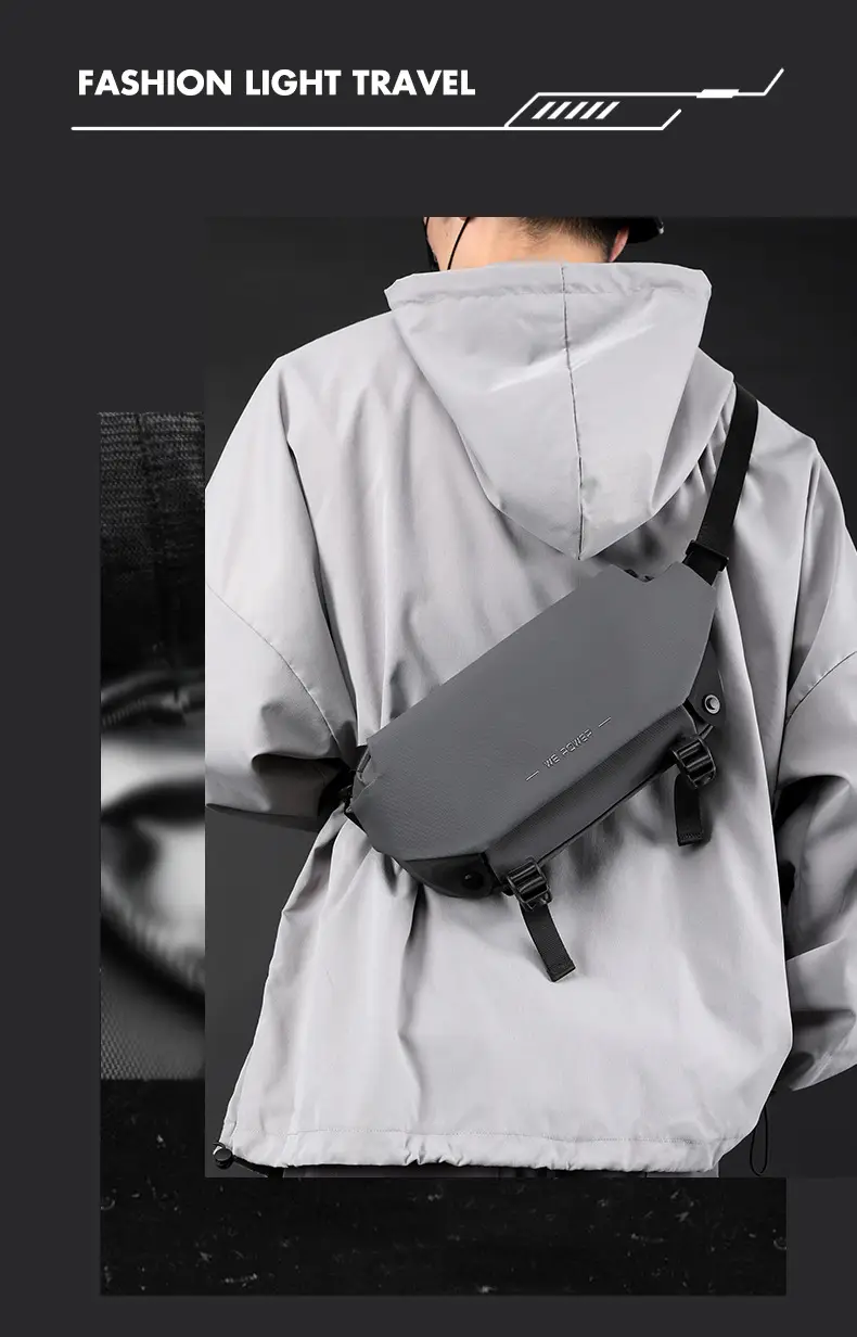 Men's Invisible Water Cup Shoulder Bag Black — feature 15