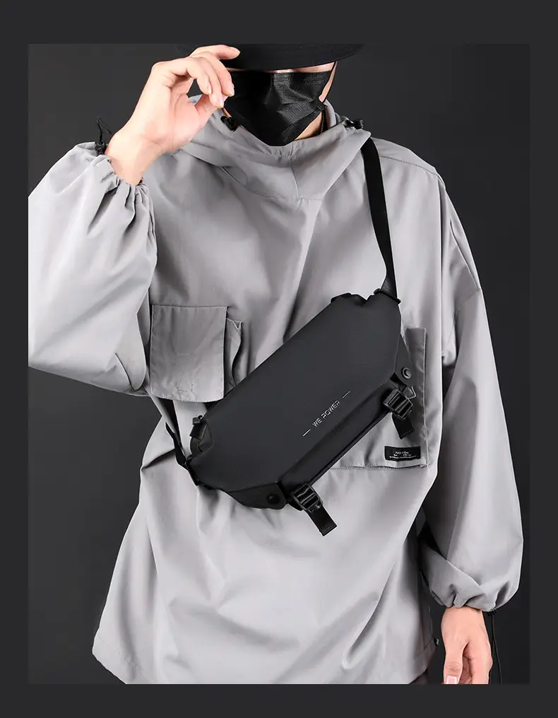 Men's Invisible Water Cup Shoulder Bag Black — feature 20