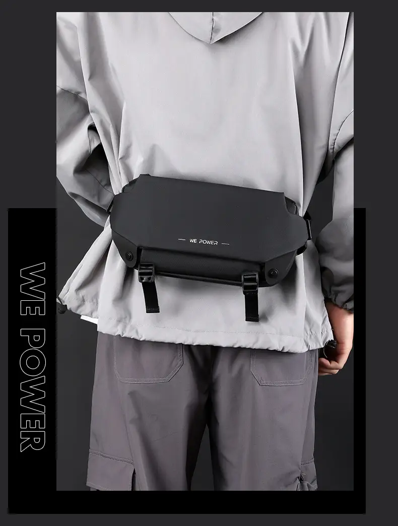 Men's Invisible Water Cup Shoulder Bag Black — feature 21