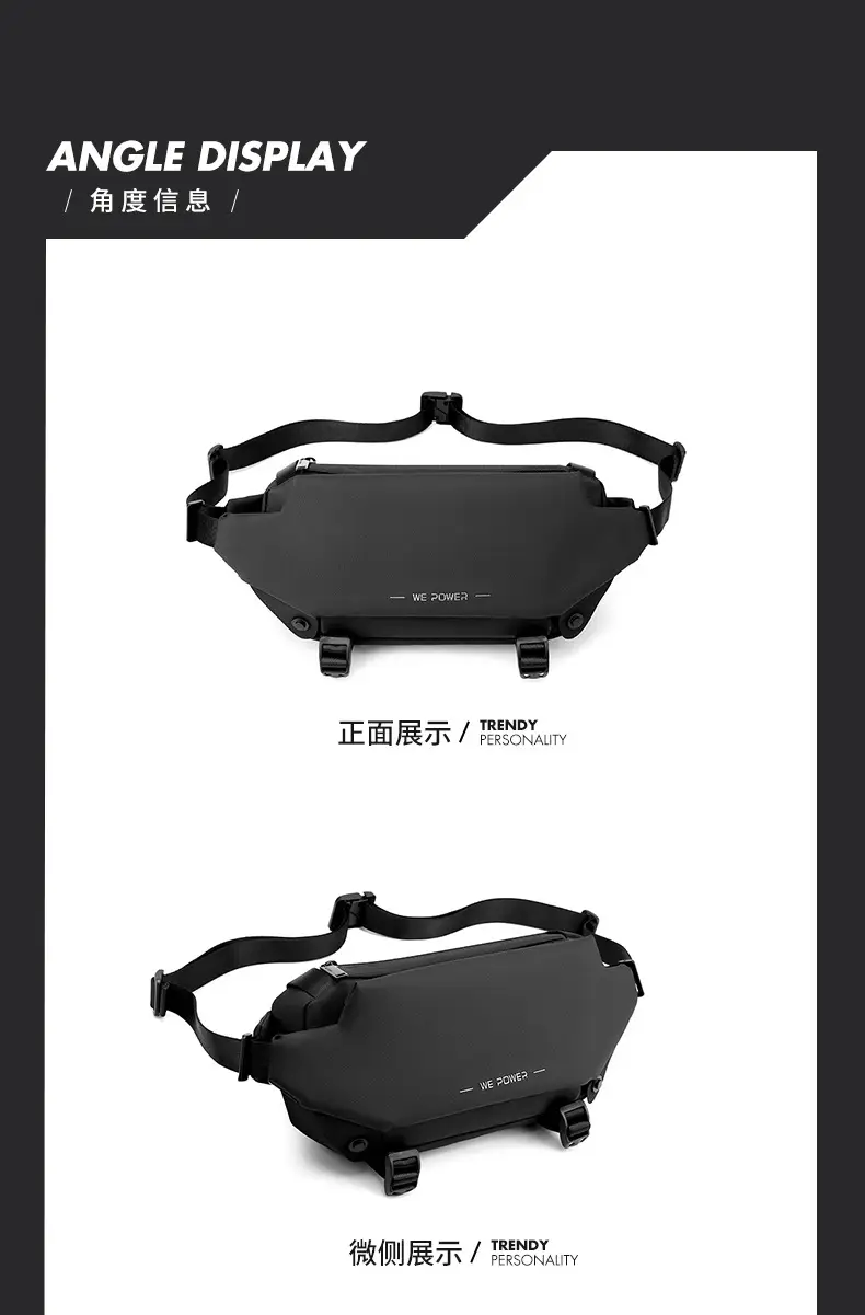 Men's Invisible Water Cup Shoulder Bag Black — feature 22
