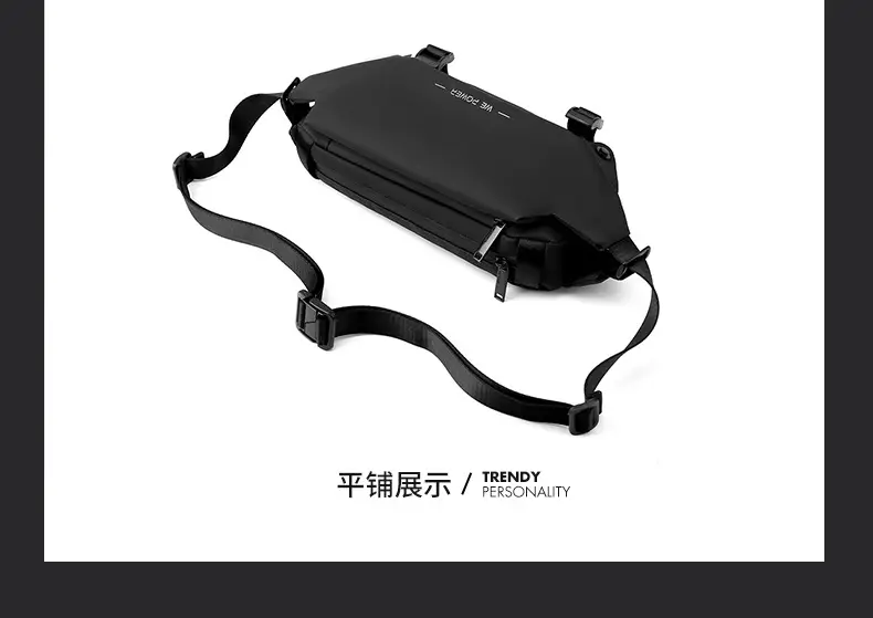 Men's Invisible Water Cup Shoulder Bag Black — feature 24