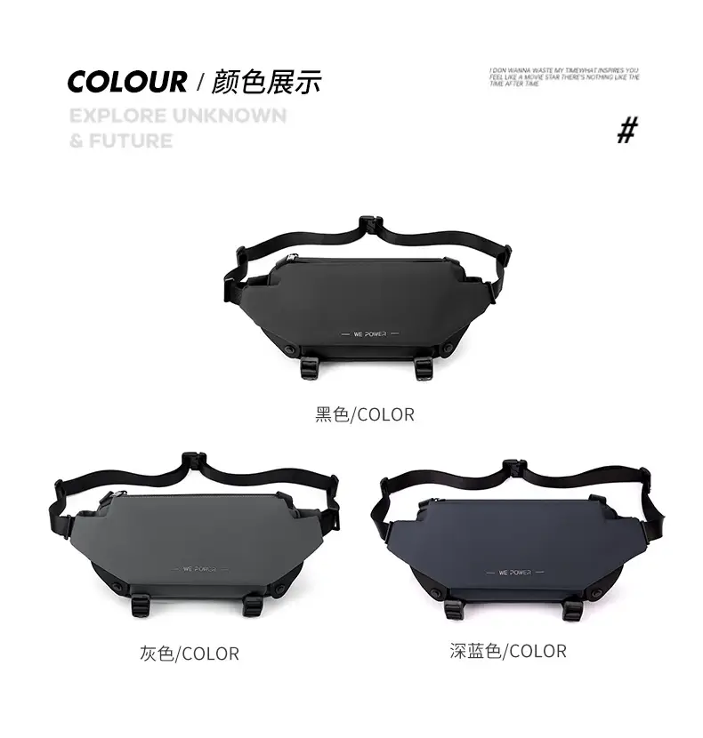 Men's Invisible Water Cup Shoulder Bag Black — feature 7