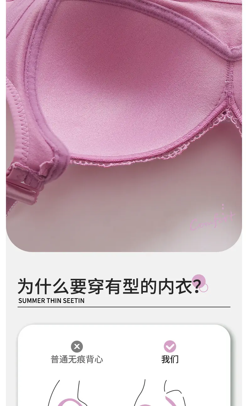 New plus size luxury lace wireless bra side breast contracting big chest small adjustable mom underwear — feature 6