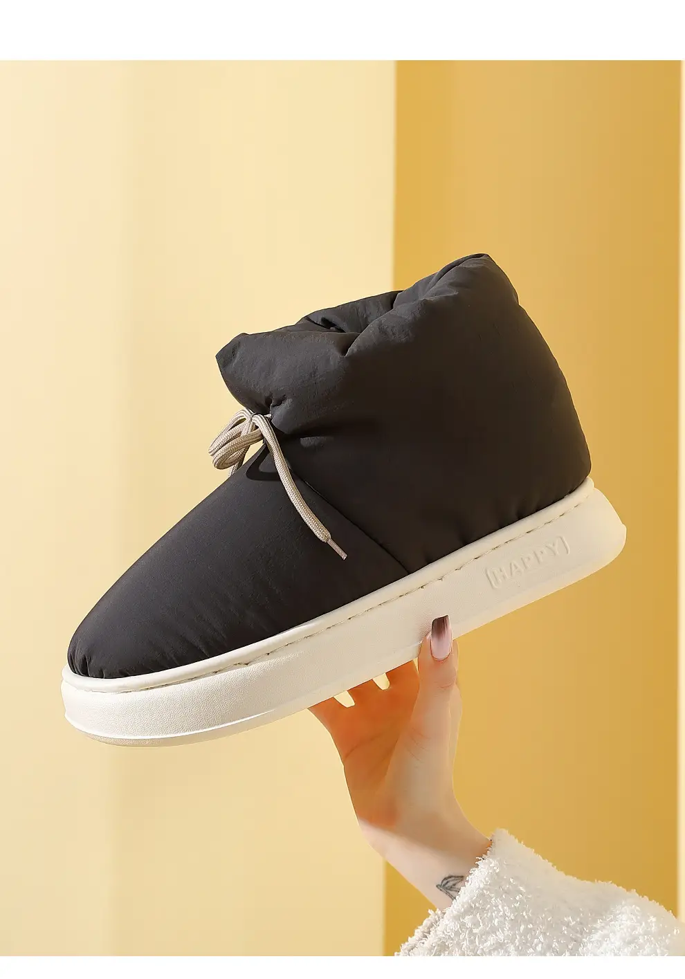 High-Top Cotton Slippers for Women in Winter Indoor Home Household Outer Wear Thick-Soled Plush Warm Waterproof Cotton Shoes for Men Winter Wholesale — feature 13