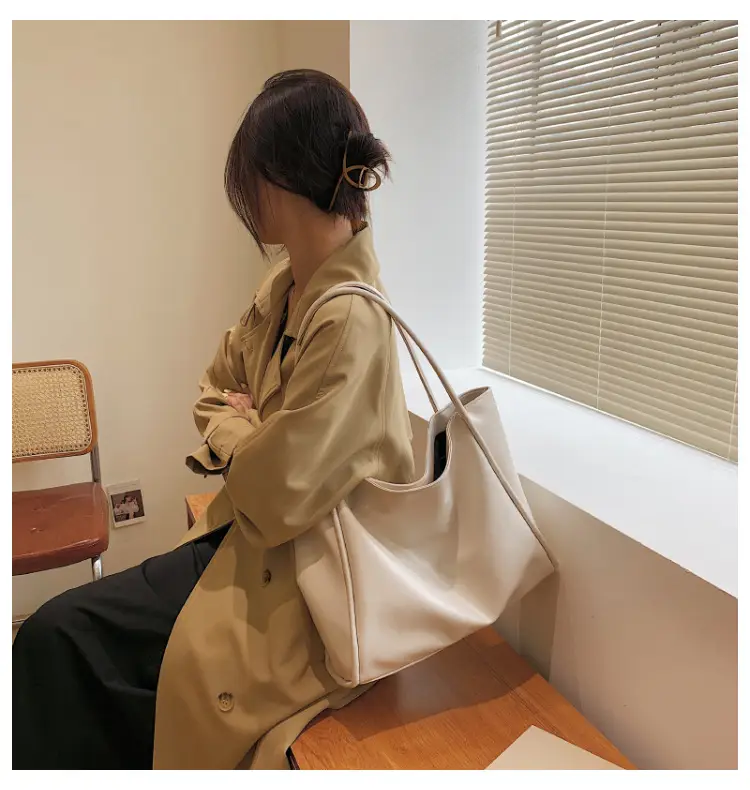 Women's Large Capacity White Tote Bag with Handles — feature 14