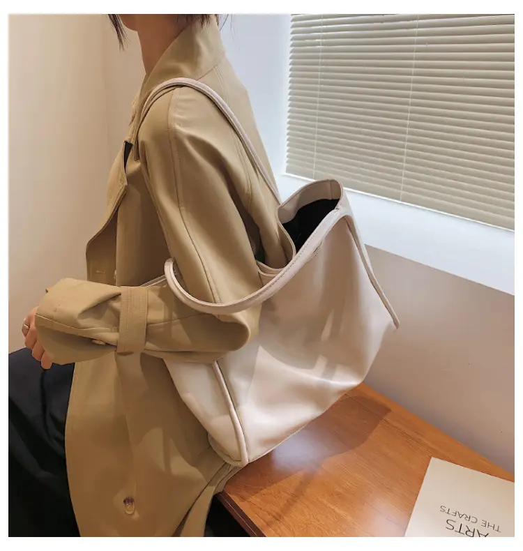 Women's Large Capacity White Tote Bag with Handles — feature 15