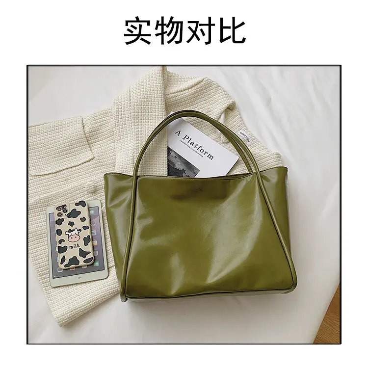 Women's Large Capacity White Tote Bag with Handles — feature 3