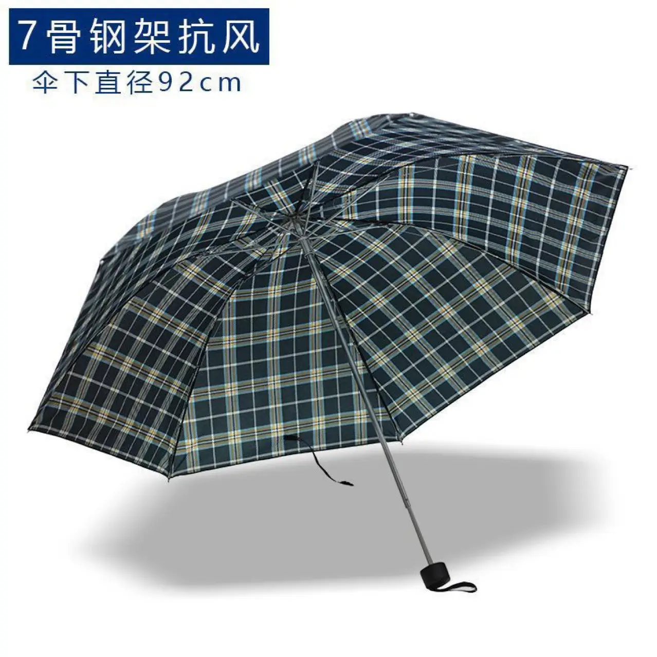 Paradise 339S Grid Umbrella Blue Checkered 3 Fold - Image 11